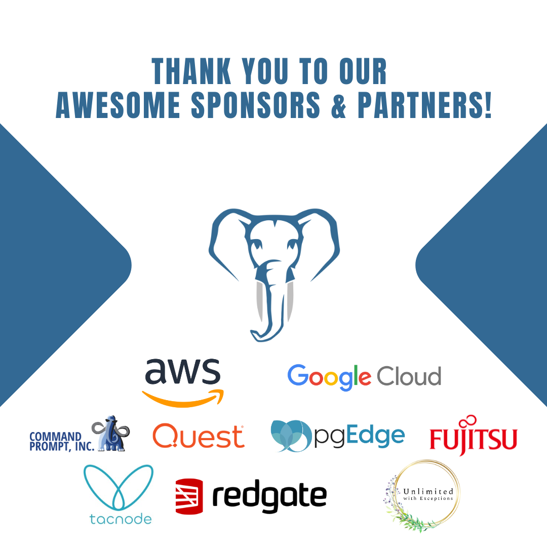Thank you to Postgres Conference Orlando 2025 Sponsors & Partners